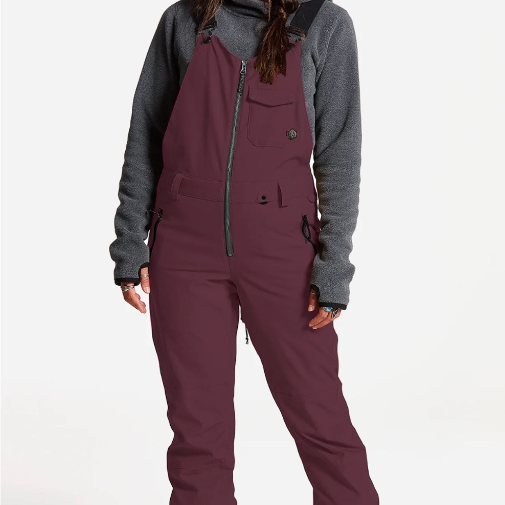 Volcom Women's Swift Bib Overall Medium Plum